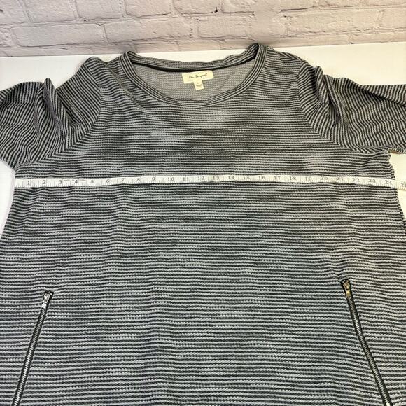 NWT Per Se Sport Grey Striped Oversized Boxy Sweatshirt Size 1X KK0715 - Picture 6 of 8